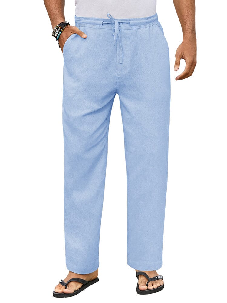 Casual Straight Leinen Drawstring Hose