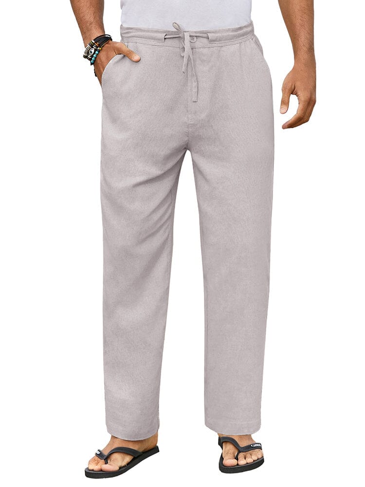 Casual Straight Leinen Drawstring Hose