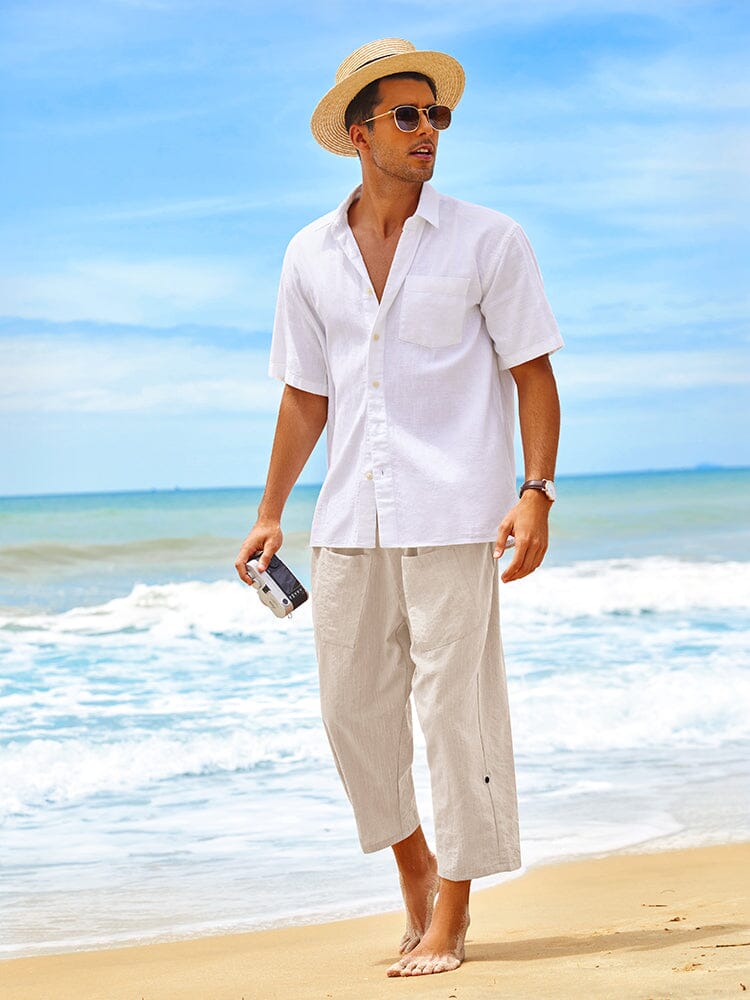 Leinen Harem Strand Yoga Hose