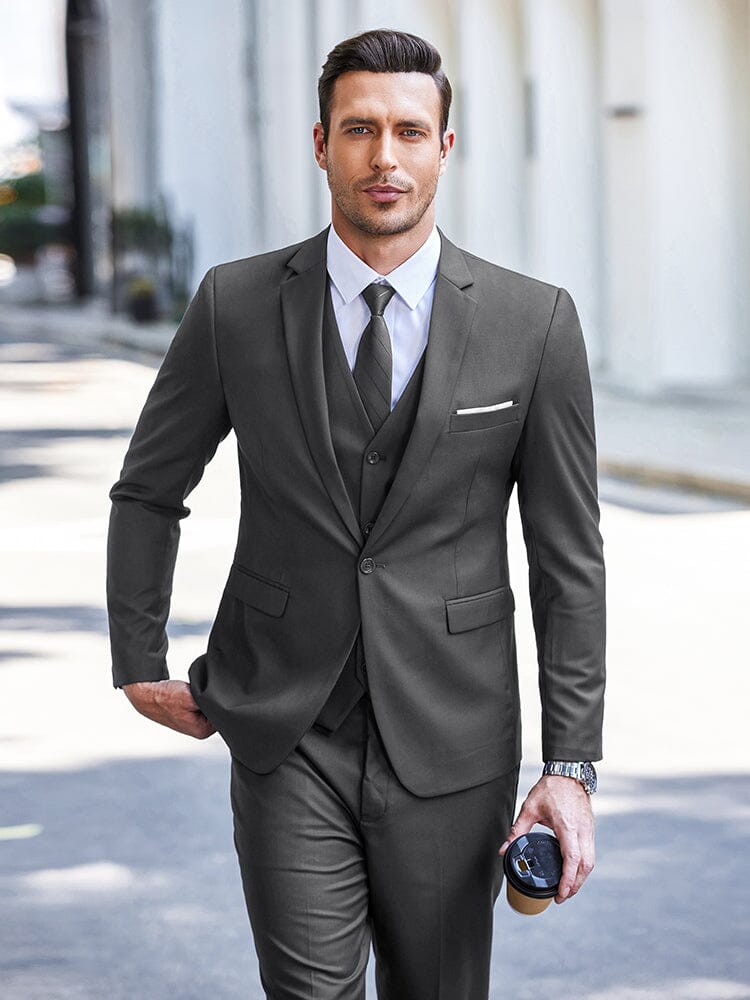Wedding Formal Prom 3 Teil Slim Fit Tuxedo Anzug Set