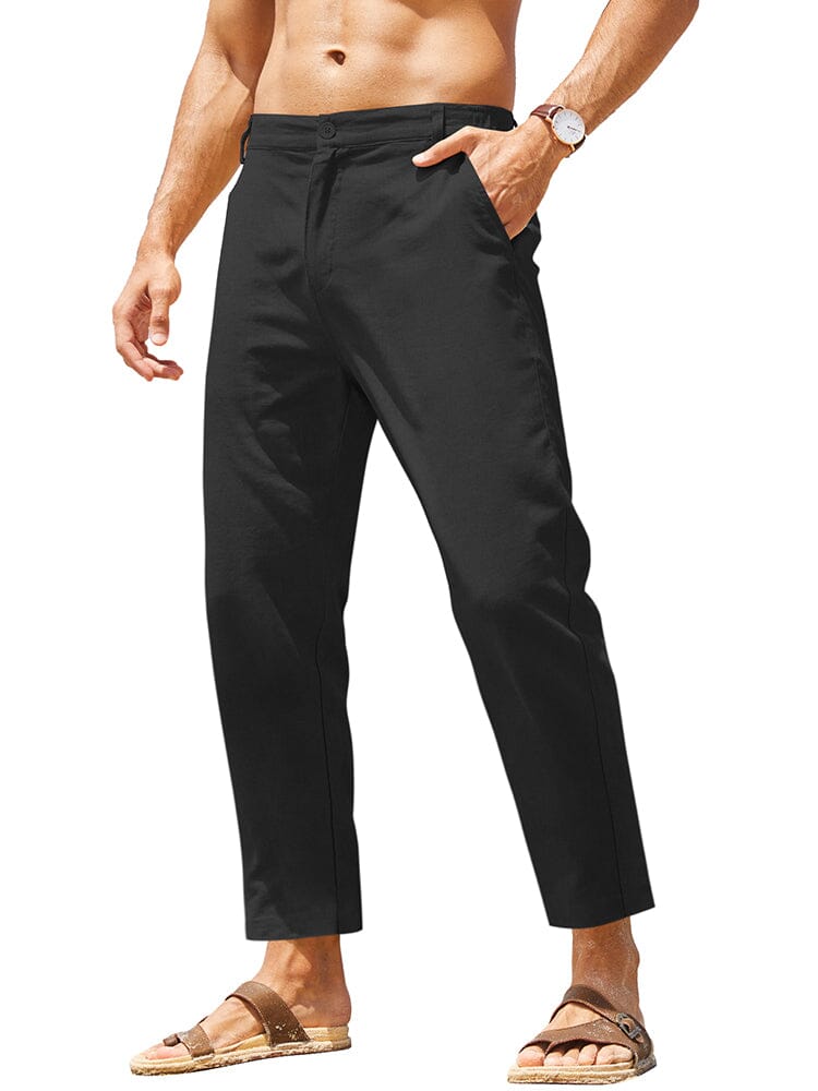 Klassisch Atmungsaktive Leinen Hose