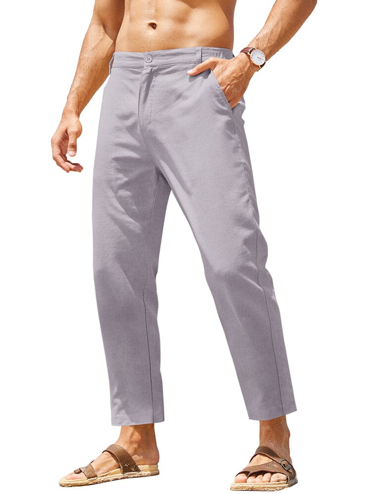 Klassisch Atmungsaktive Leinen Hose