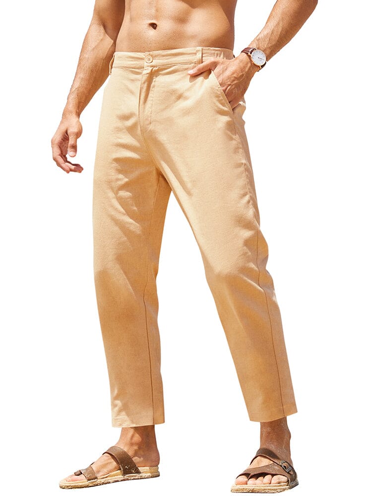 Klassisch Atmungsaktive Leinen Hose