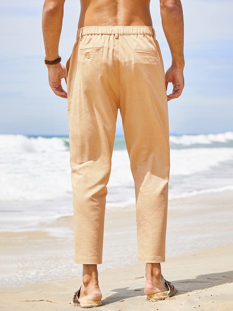 Klassisch Atmungsaktive Leinen Hose