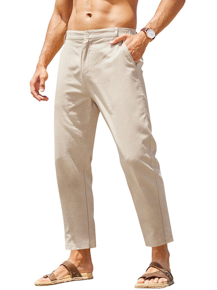 Klassisch Atmungsaktive Leinen Hose