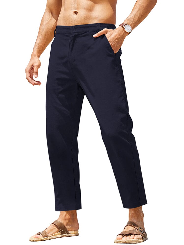 Klassisch Atmungsaktive Leinen Hose