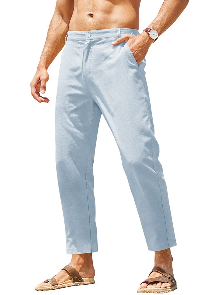 Klassisch Atmungsaktive Leinen Hose