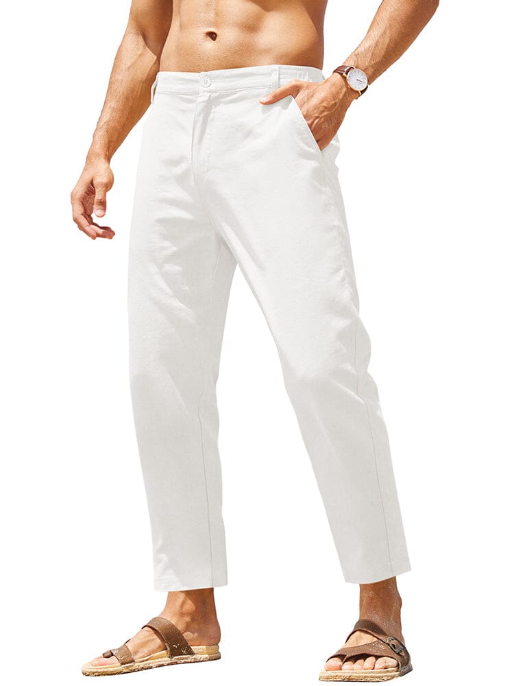 Klassisch Atmungsaktive Leinen Hose