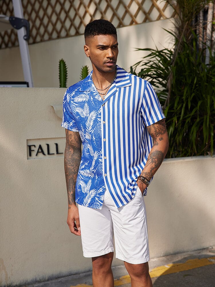 Cozy Stripe Splicing Hemd