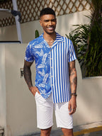 Cozy Stripe Splicing Hemd