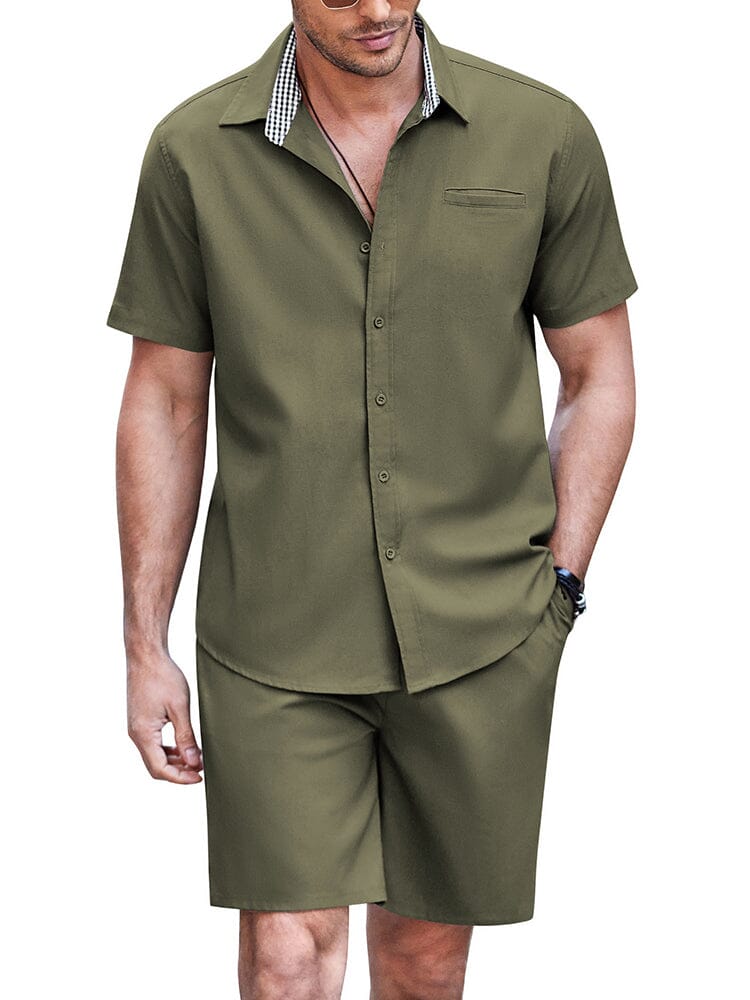 Stylish 2-Teil Strand Leinen Set with Pockets