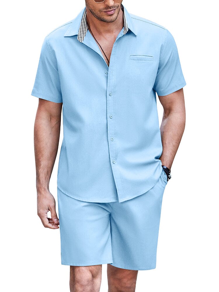 Stylish 2-Teil Strand Leinen Set with Pockets