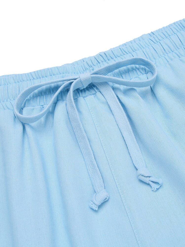 Stylish 2-Teil Strand Leinen Set with Pockets
