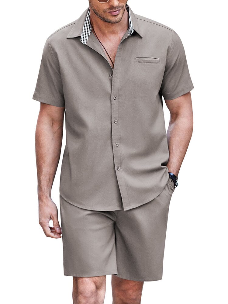 Stylish 2-Teil Strand Leinen Set with Pockets