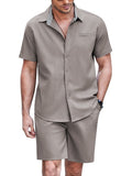Stylish 2-Teil Strand Leinen Set with Pockets