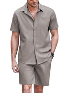 Stylish 2-Teil Strand Leinen Set with Pockets