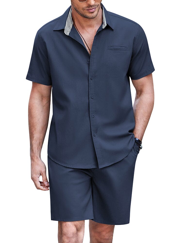 Stylish 2-Teil Strand Leinen Set with Pockets