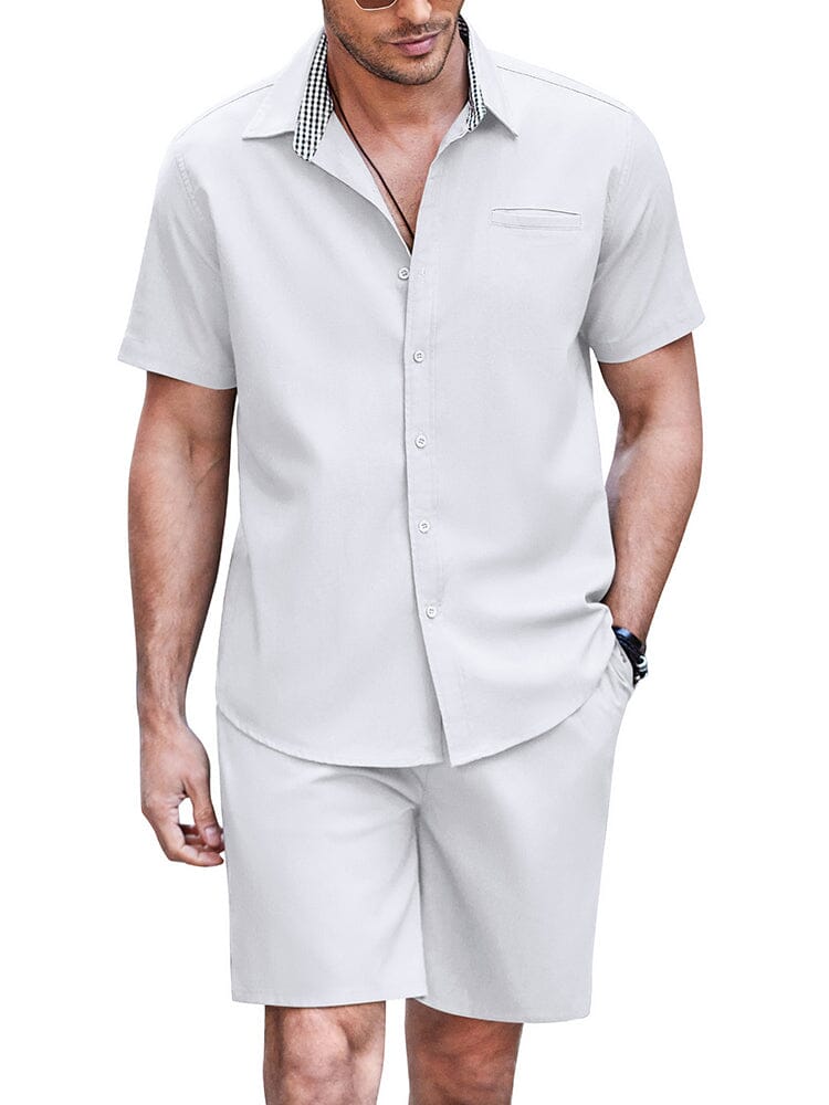 Stylish 2-Teil Strand Leinen Set with Pockets