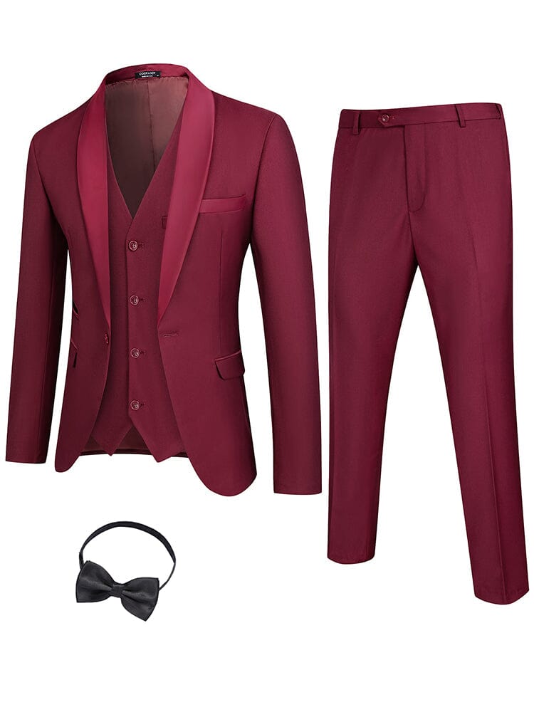 4 Teile Anzug Schalkragen Lapel Tuxedo Slim Fit Set