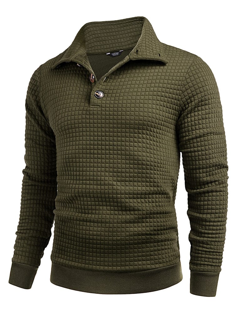 Casual Quarter Kragen Waffle Sweatshirt