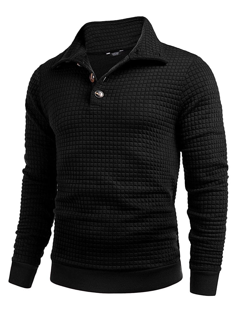 Casual Quarter Kragen Waffle Sweatshirt