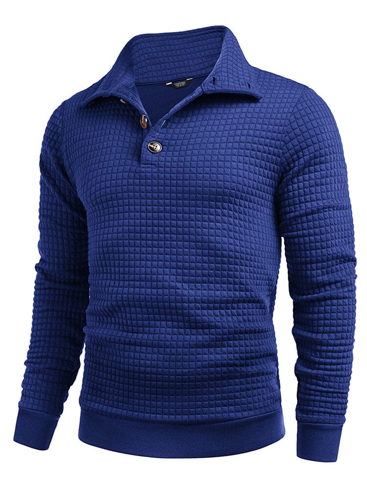 Casual Quarter Kragen Waffle Sweatshirt