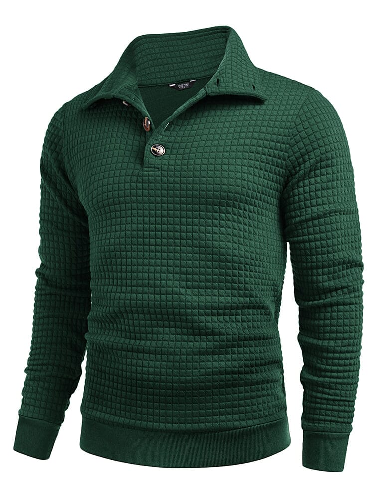 Casual Quarter Kragen Waffle Sweatshirt