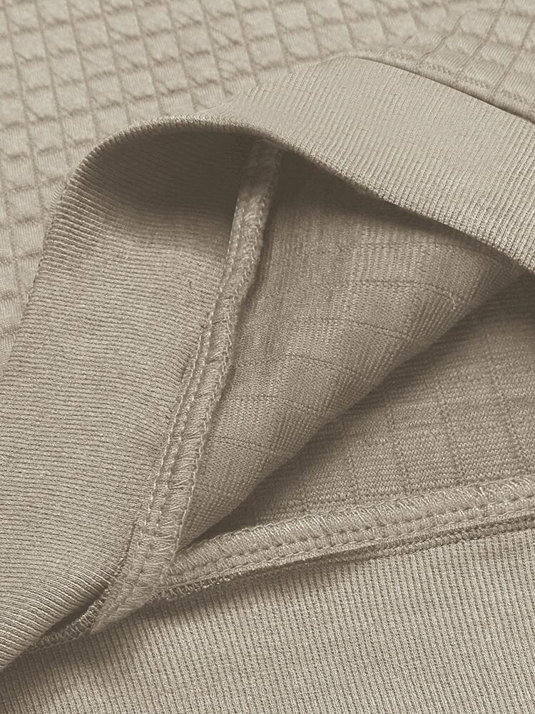 Casual Quarter Kragen Waffle Sweatshirt