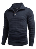 Casual Quarter Kragen Waffle Sweatshirt
