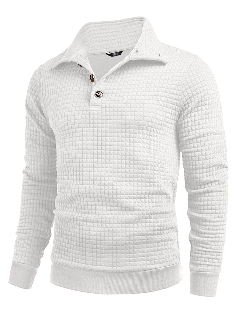 Casual Quarter Kragen Waffle Sweatshirt
