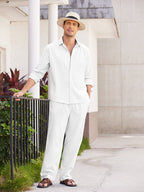 Casual Leinen 2 Teil Strand Set