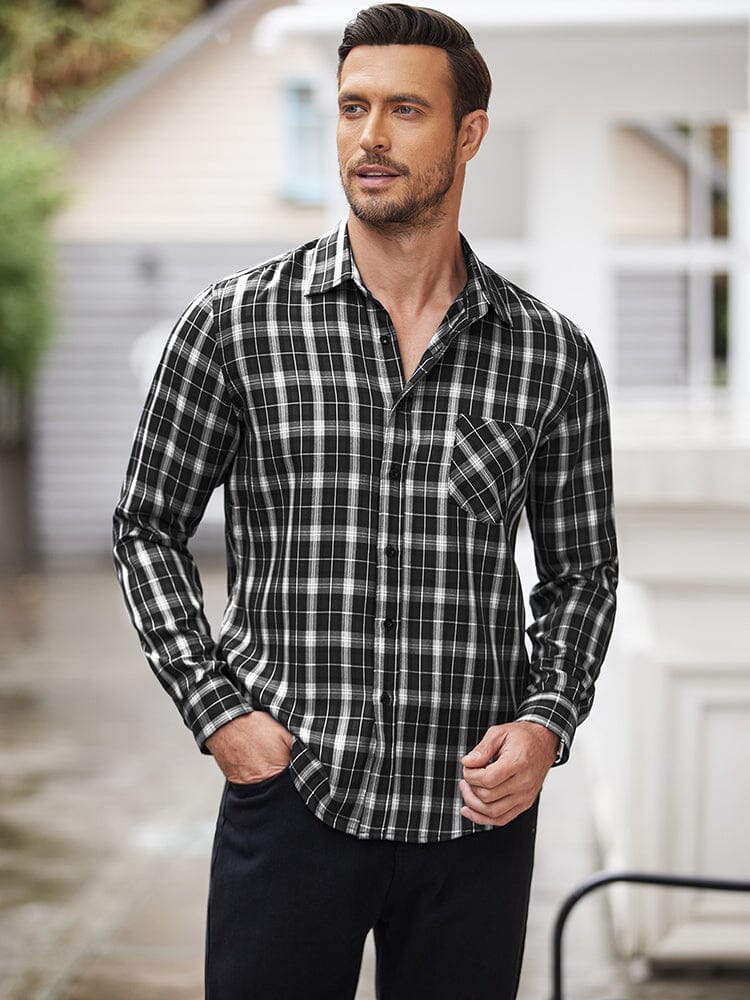 Klassisch Lang Ärmel Plaid Hemden