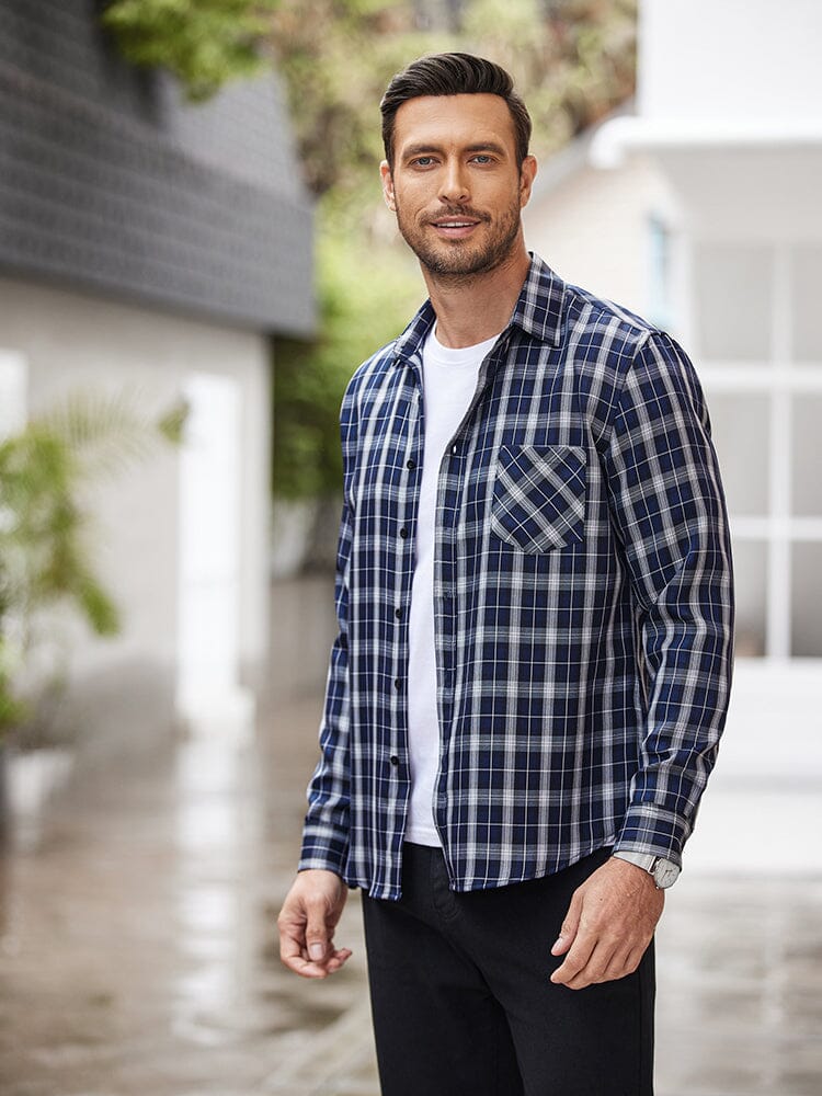 Klassisch Lang Ärmel Plaid Hemden