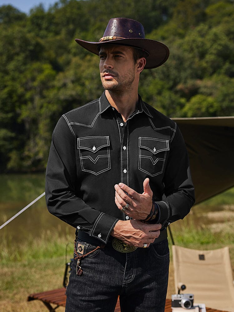 Western Cowboy Stil Baumwolle Hemd