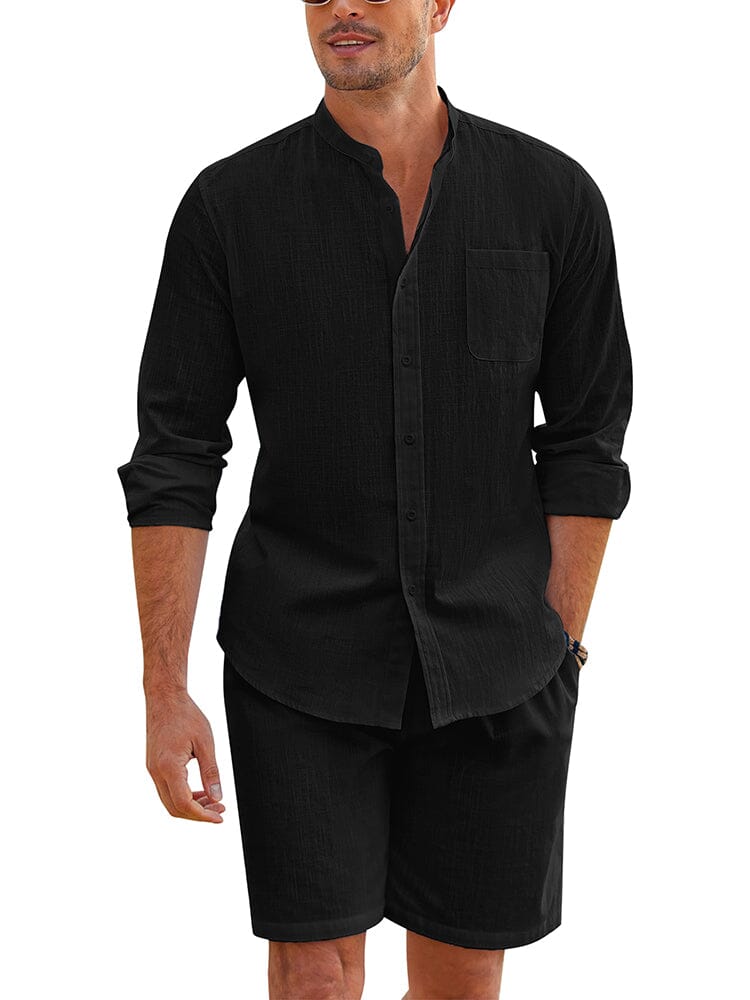 Casual 100% Baumwolle Strand Hemd Sets