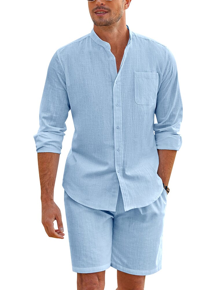 Casual 100% Baumwolle Strand Hemd Sets