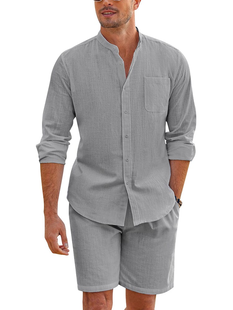 Casual 100% Baumwolle Strand Hemd Sets