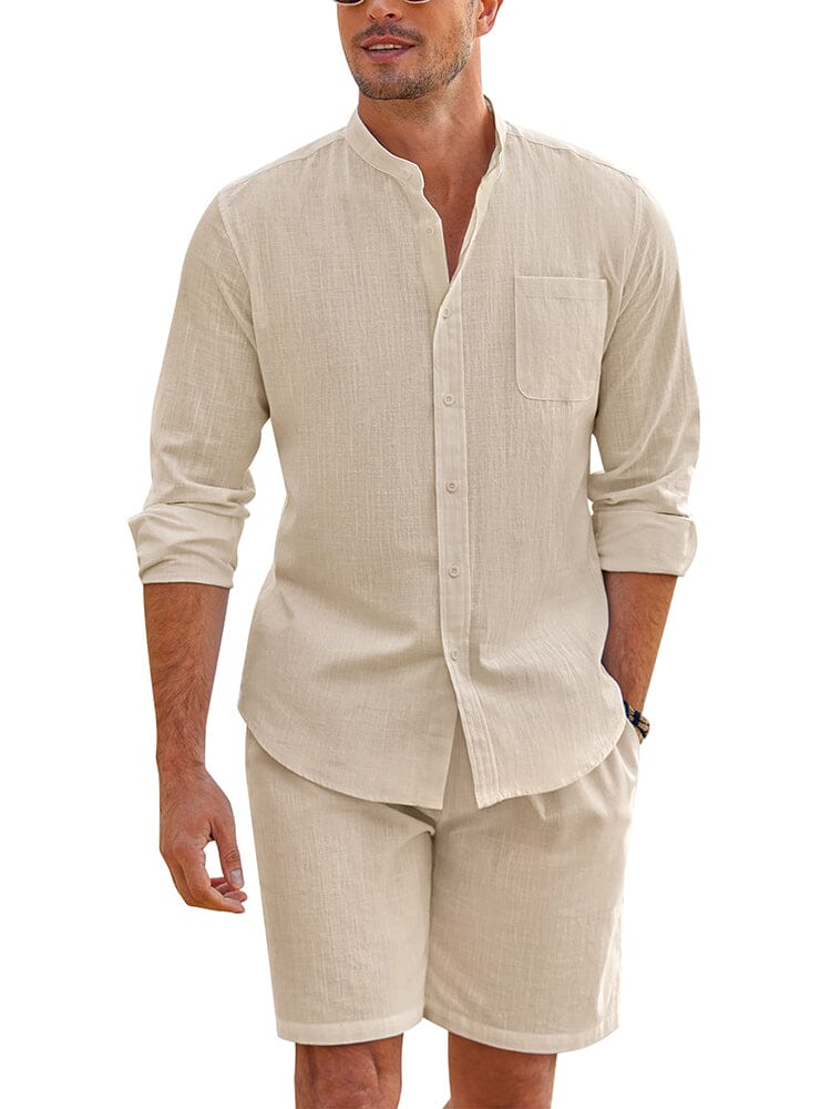 Casual 100% Baumwolle Strand Hemd Sets