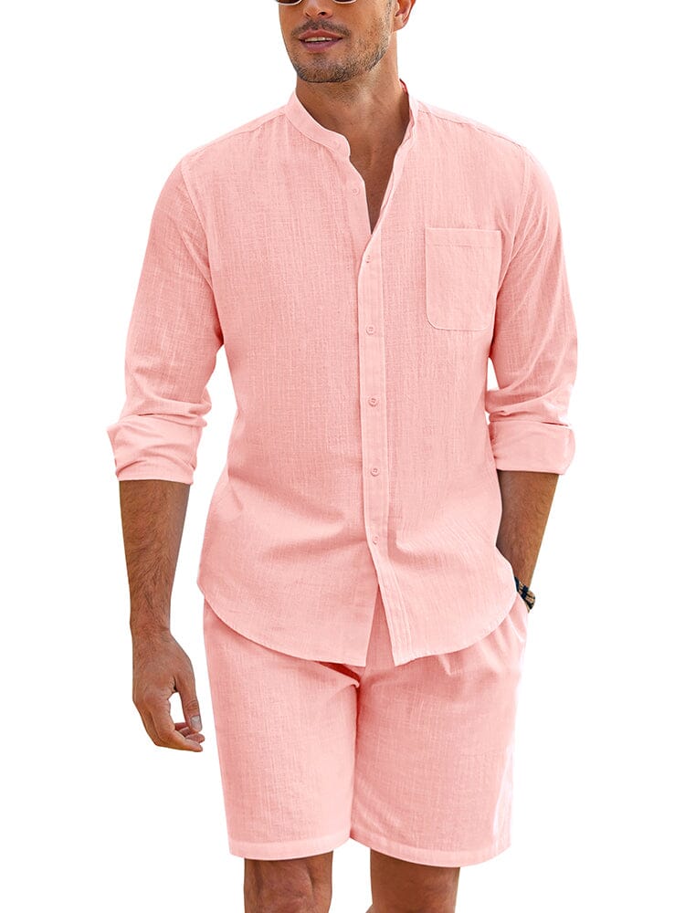 Casual 100% Baumwolle Strand Hemd Sets