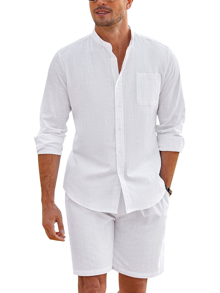 Casual 100% Baumwolle Strand Hemd Sets