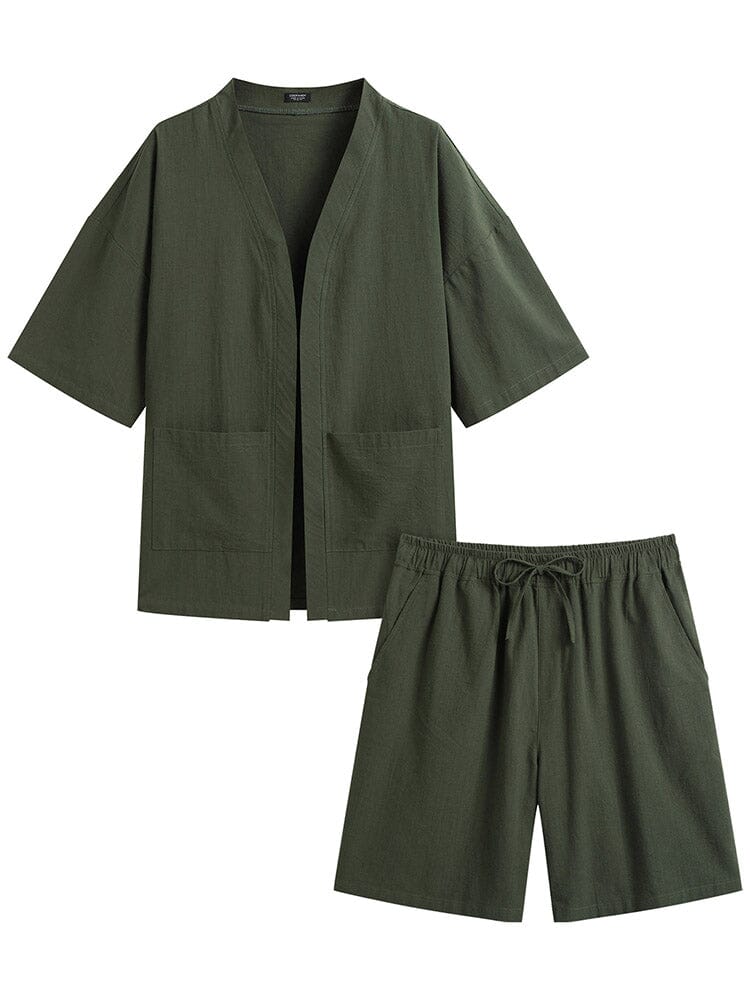 Casual Baumwolle Leinen Kimono Sets
