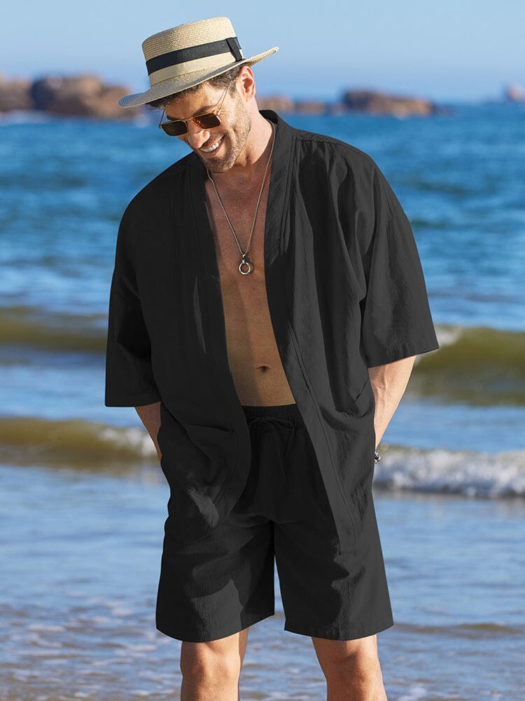 Casual Baumwolle Leinen Kimono Sets