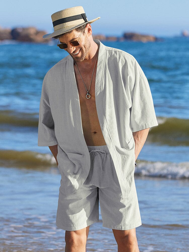 Casual Baumwolle Leinen Kimono Sets