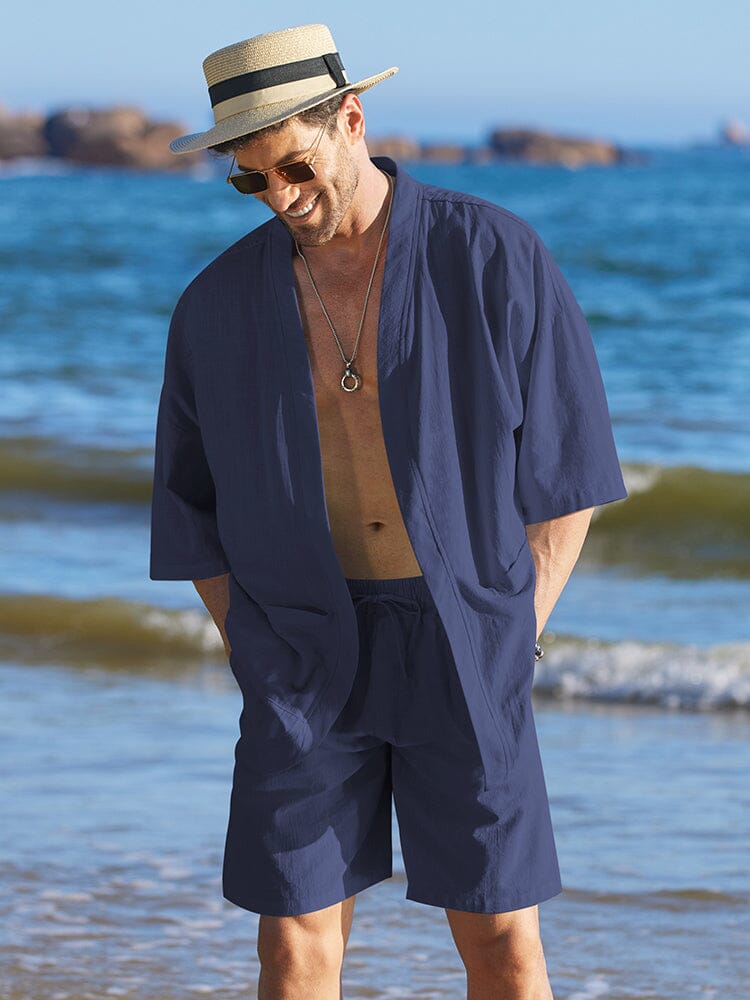 Casual Baumwolle Leinen Kimono Sets