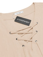 Casual Atmungsaktive Lace Up Hemd