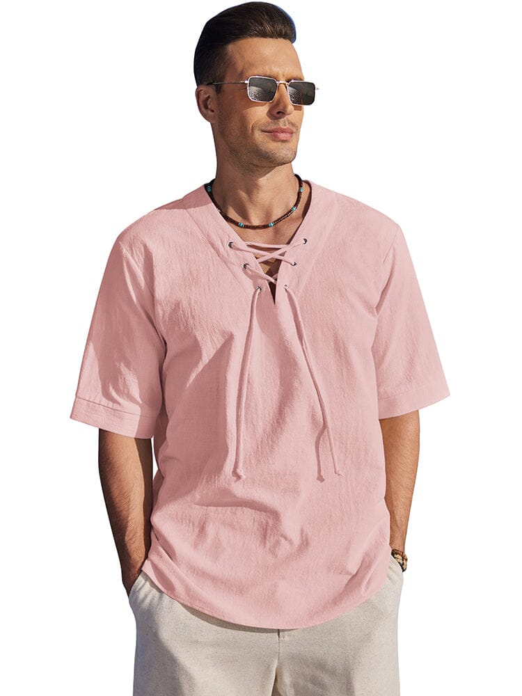 Casual Atmungsaktive Lace Up Hemd