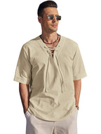 Casual Atmungsaktive Lace Up Hemd