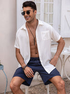 Klassisch Elastische Waist Leinen Shorts
