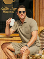 Cozy Waffle Polo Trainingsanzug Sets