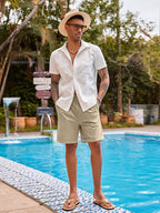 Klassisch Uni Leinen Shorts
